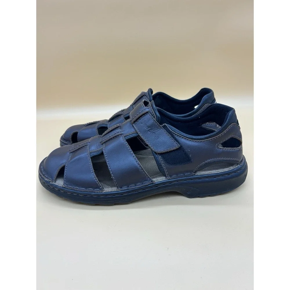 Josef Seibel Men's Leather Fisherman‎ Sandals Brown Size 45 (11-11.5) Comfort
